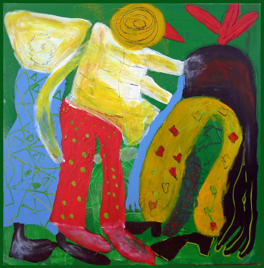 Farbenfrohes, abstraktes Mixed-Media-Gemälde von Heidi Minetti mit dem Titel „Vibrant expression“. Energetische Pinselstriche und intuitive Formen vermitteln ein Gefühl von Aufbruch, Offenheit und lebendiger Veränderung.