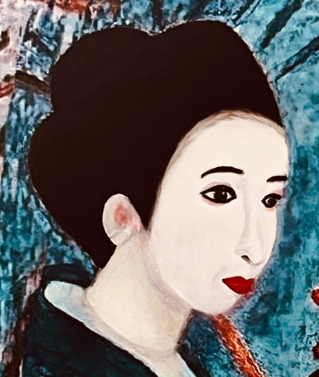 „Torn in Tradition“ von Claudia Altemeier verbindet traditionelle Anmut mit moderner Ausdruckskraft. Originalgemälde auf Leinwand, 50 × 70 × 2 cm. Jetzt bei ARTSPACER entdecken.