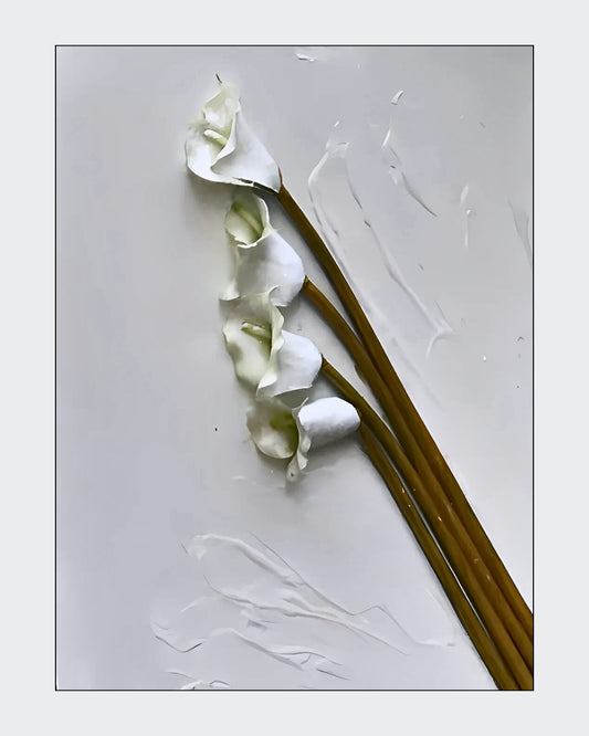 Dreidimensionale Lilienblüte, Acryl auf Leinwand 80x60 cm