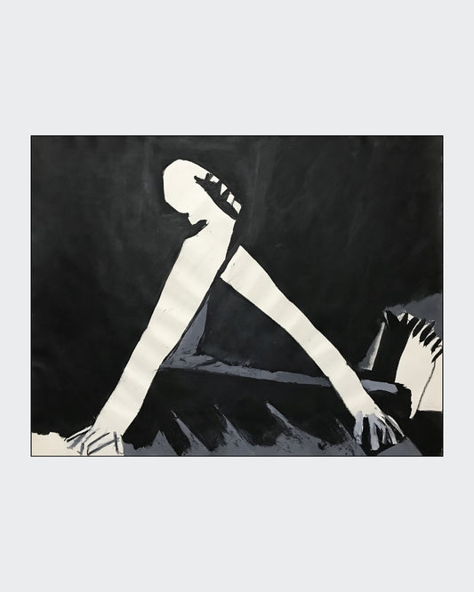 Schwarz‑Weiß‑Mischtechnik „Hiob“ (1994), 78 × 100 cm, Franz Vornberger; Leid‑ und Standhaftigkeitsmotiv. 