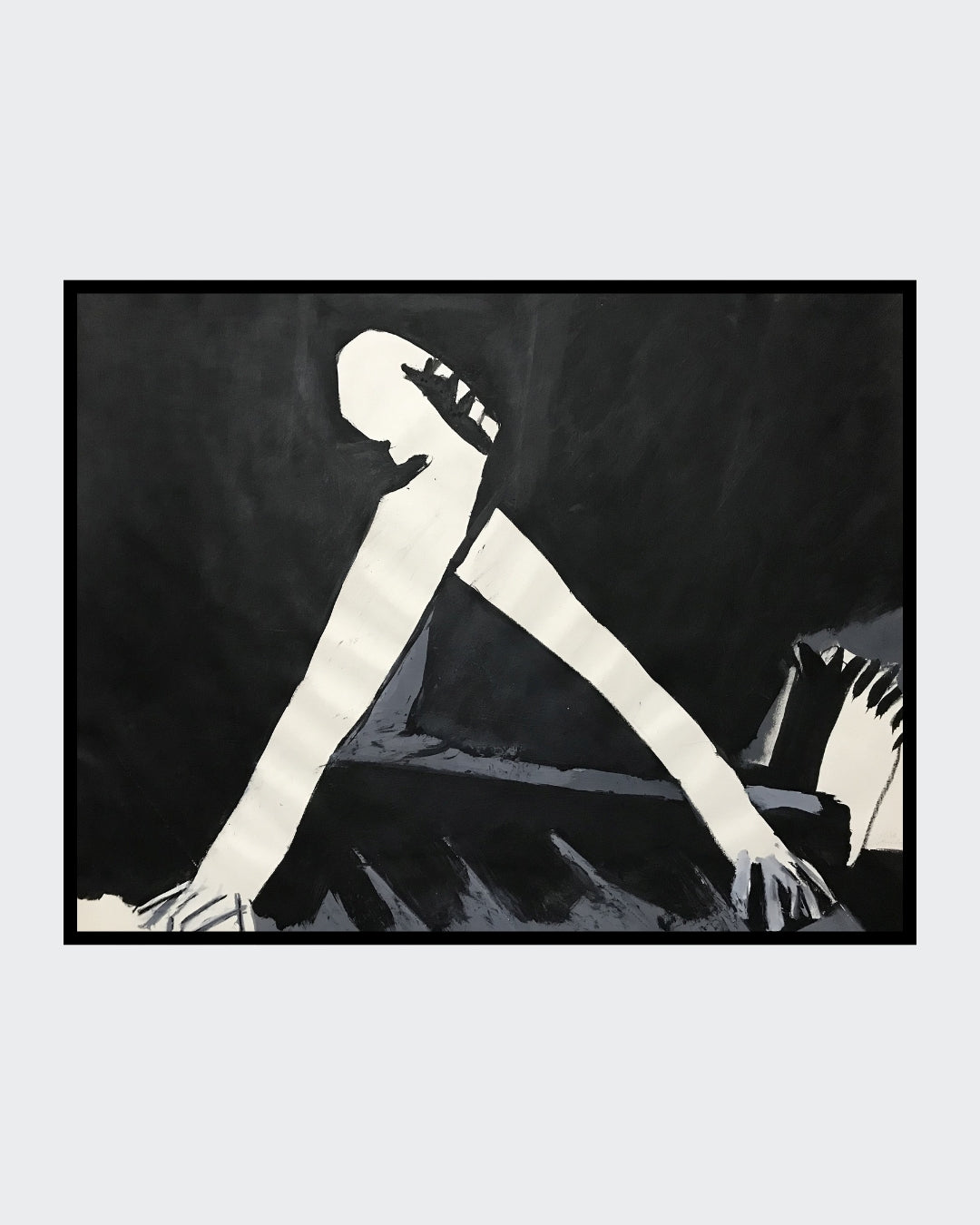 Schwarz‑Weiß‑Mischtechnik „Hiob“ (1994), 78 × 100 cm, Franz Vornberger; Leid‑ und Standhaftigkeitsmotiv. 