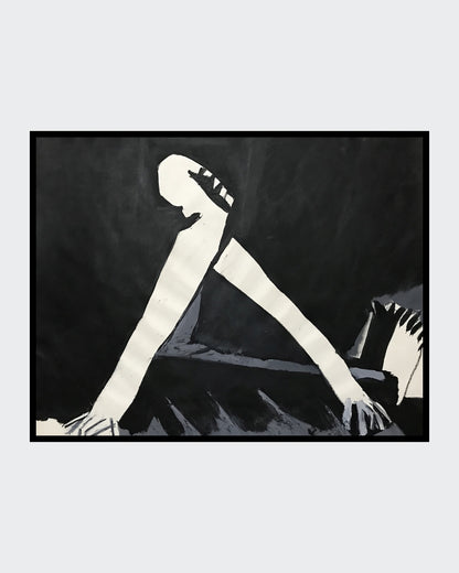 Schwarz‑Weiß‑Mischtechnik „Hiob“ (1994), 78 × 100 cm, Franz Vornberger; Leid‑ und Standhaftigkeitsmotiv. 