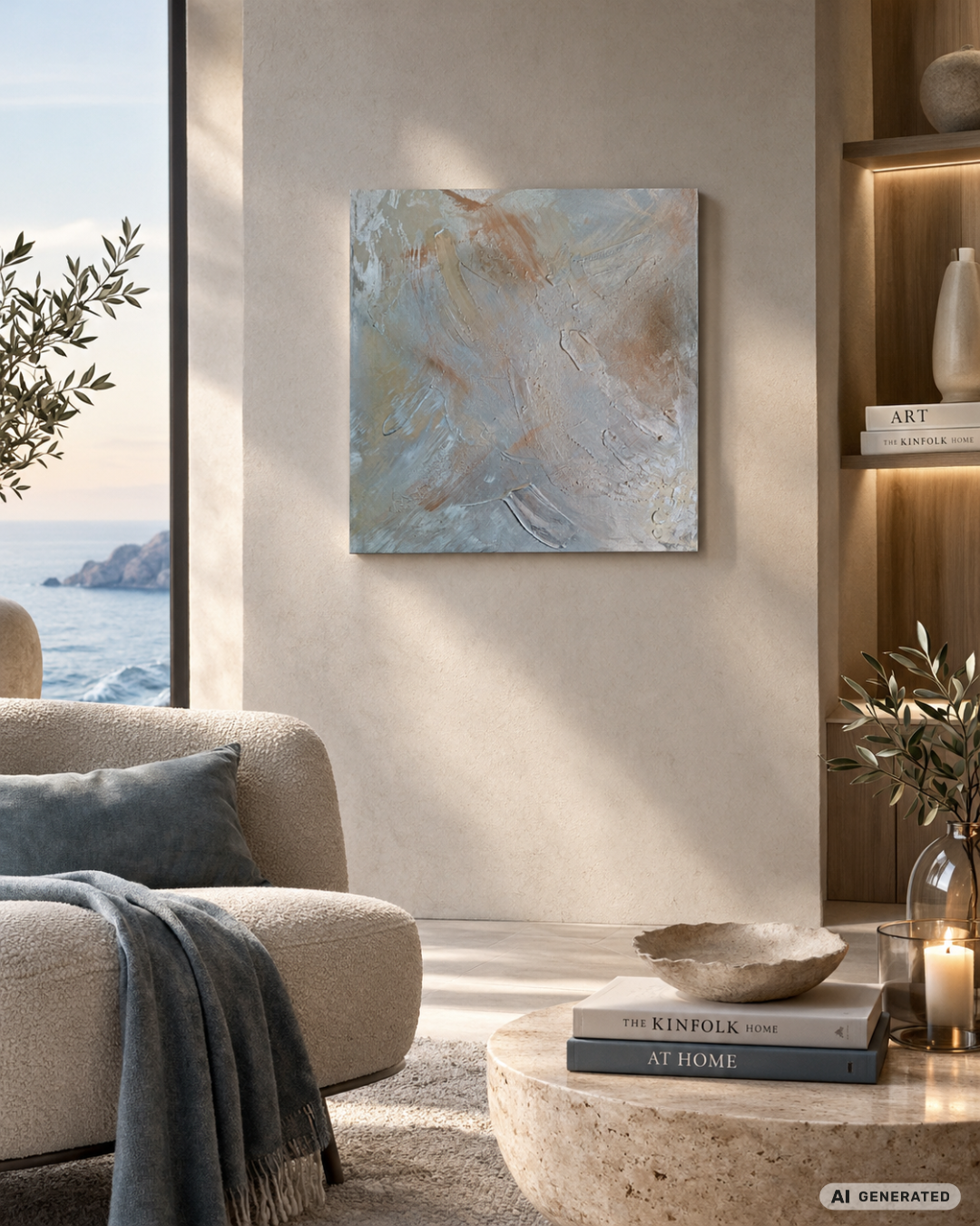 Abstrakte Acryl- und Spraymalerei „Silver Vibes“ von Gabriele Uher mit silberfarbenen Strukturen, schwarzen Spuren sowie weißen und grauen Flächen.