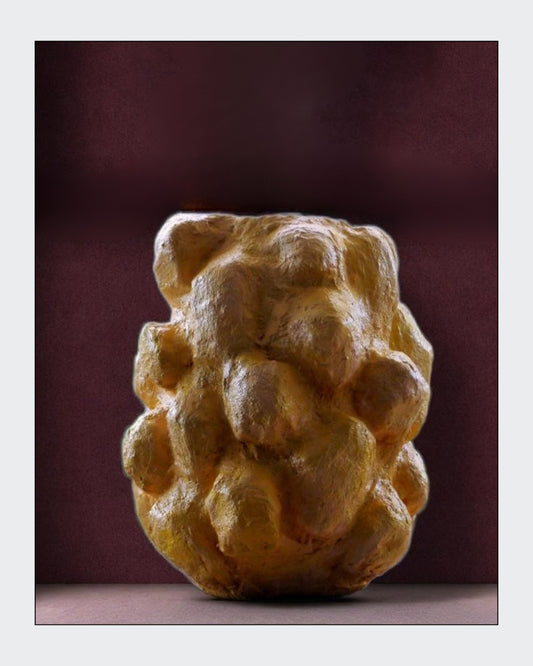 Handgefertigte Skulptur / Vase aus Faserbeton 60 x 40 cm von der dänischen Künstlerin Heidi Minetti. Jetzt in der ARTSPACER Online-Galerie!