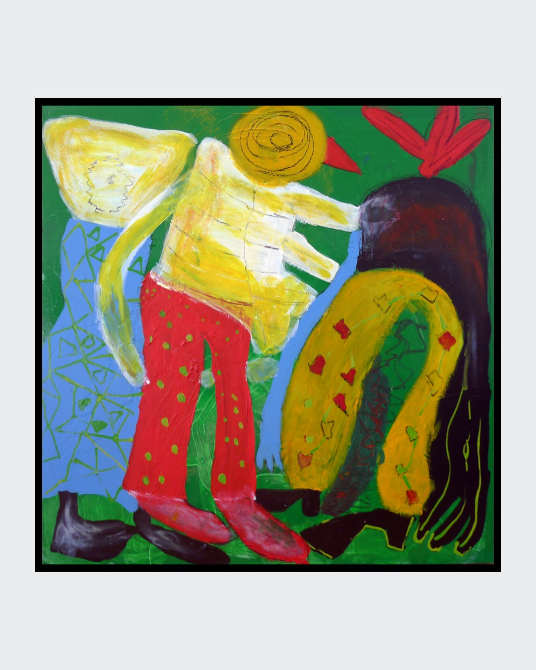 Farbenfrohes, abstraktes Mixed-Media-Gemälde von Heidi Minetti mit dem Titel „Vibrant expression“. Energetische Pinselstriche und intuitive Formen vermitteln ein Gefühl von Aufbruch, Offenheit und lebendiger Veränderung.