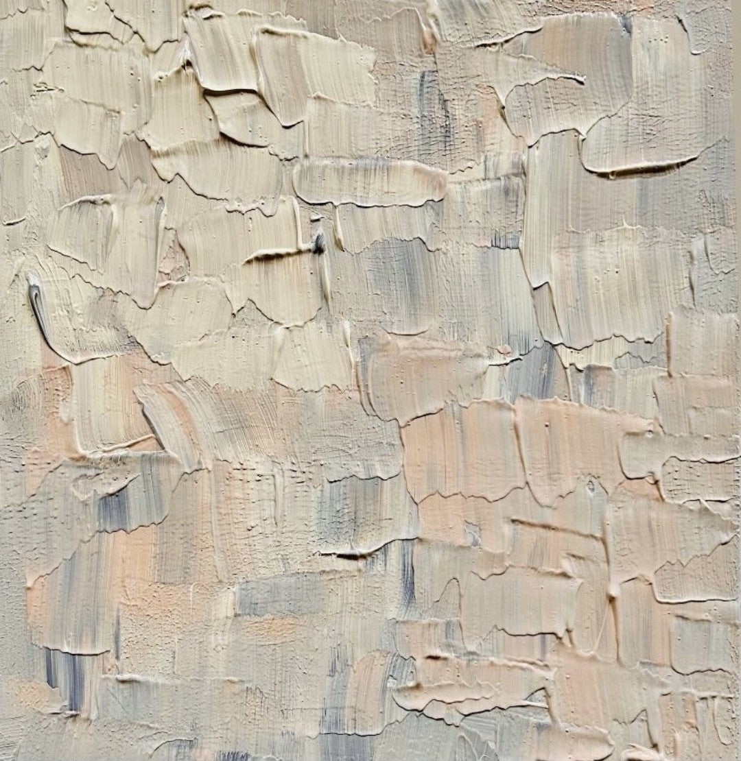 Abstrakte Acrylmalerei „More Than Sensitivity / Empfindung“ von Isabelle Cannas mit überlagerten Farbflächen, freien Linien und gestischen Spuren.