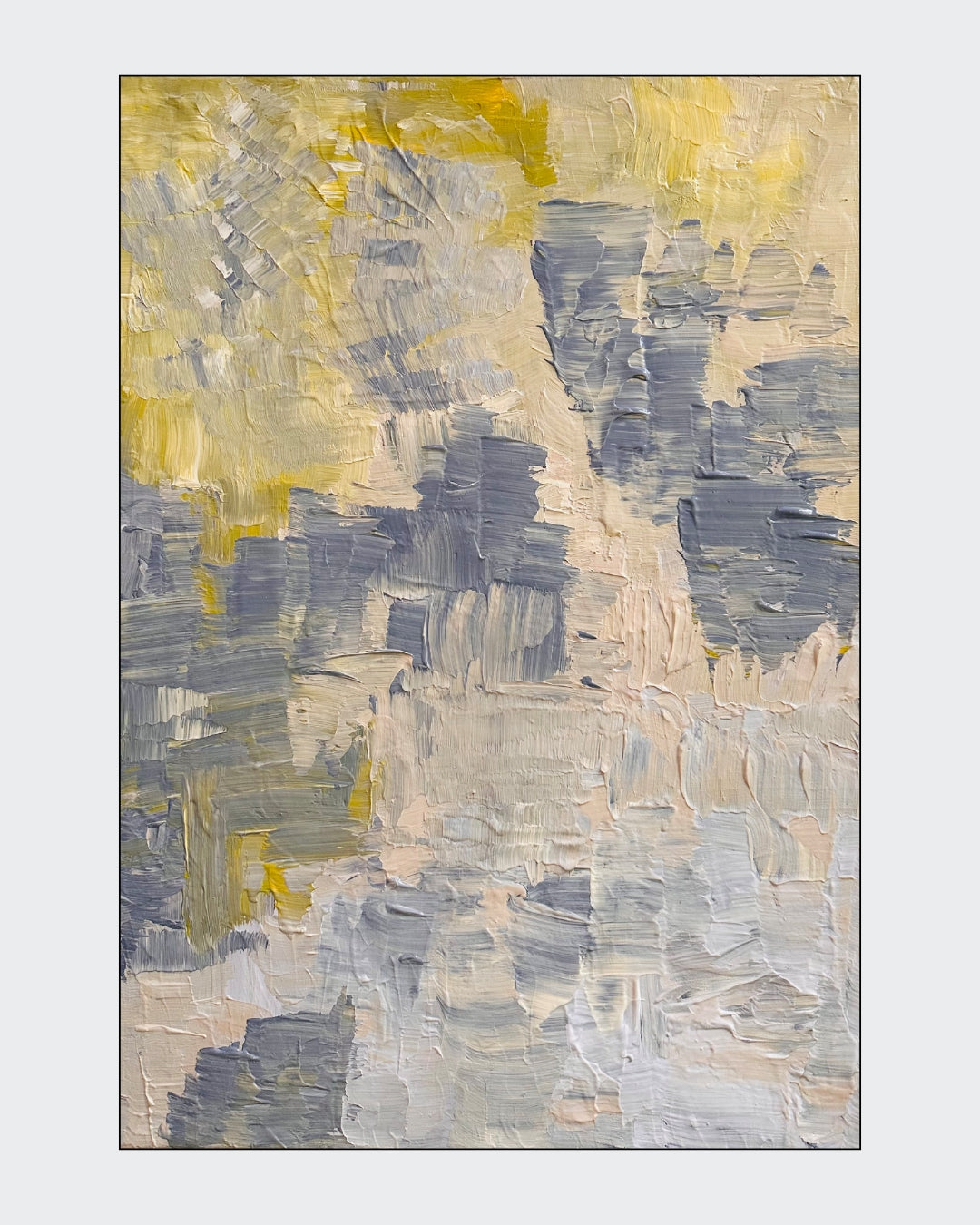 Abstrakte Acrylmalerei „Transcendence / Transzendenz“ von Isabelle Cannas mit fließenden Farbfeldern, gestischen Linien und transparenten Überlagerungen.