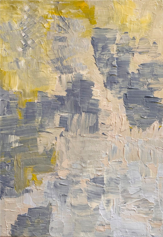 Abstrakte Acrylmalerei „Transcendence / Transzendenz“ von Isabelle Cannas mit fließenden Farbfeldern, gestischen Linien und transparenten Überlagerungen.