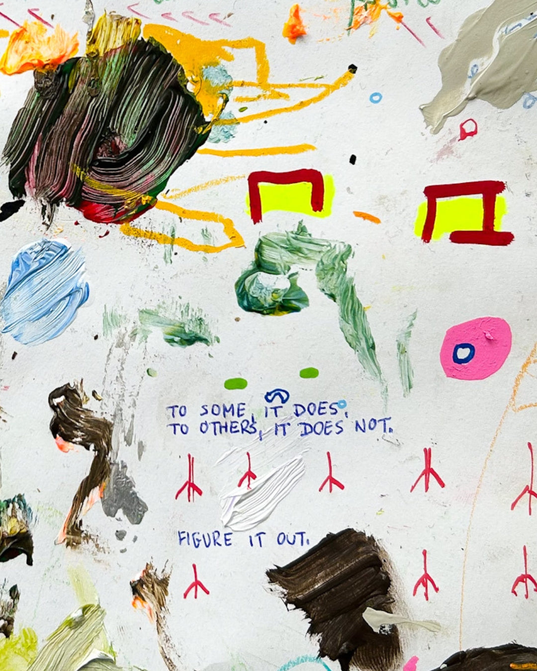 ART_090824 von Jens Joneleit, Mixed‑Media‑Unikat auf Papier 30 × 24 cm, abstrakte gestische Komposition mit dynamischen Strukturen und farbintensiven Akzenten | ARTSPACER