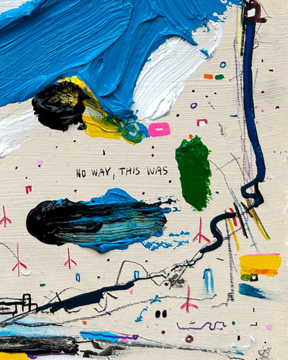 Abstraktes Mixed-Media-Unikat „INORDINATE“ auf Papier, 30 × 24 cm, expressive Farbschichten und dynamische Texturen, zeitgenössische Kunst für Sammler | ARTSPACER