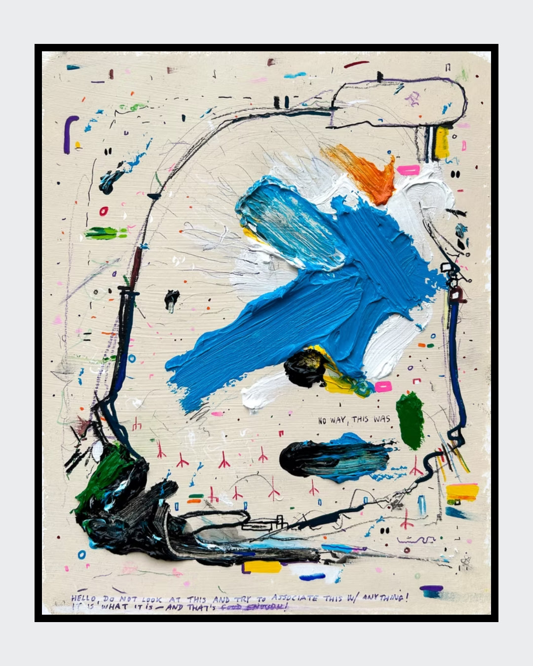 Abstraktes Mixed-Media-Unikat „INORDINATE“ auf Papier, 30 × 24 cm, expressive Farbschichten und dynamische Texturen, zeitgenössische Kunst für Sammler | ARTSPACER