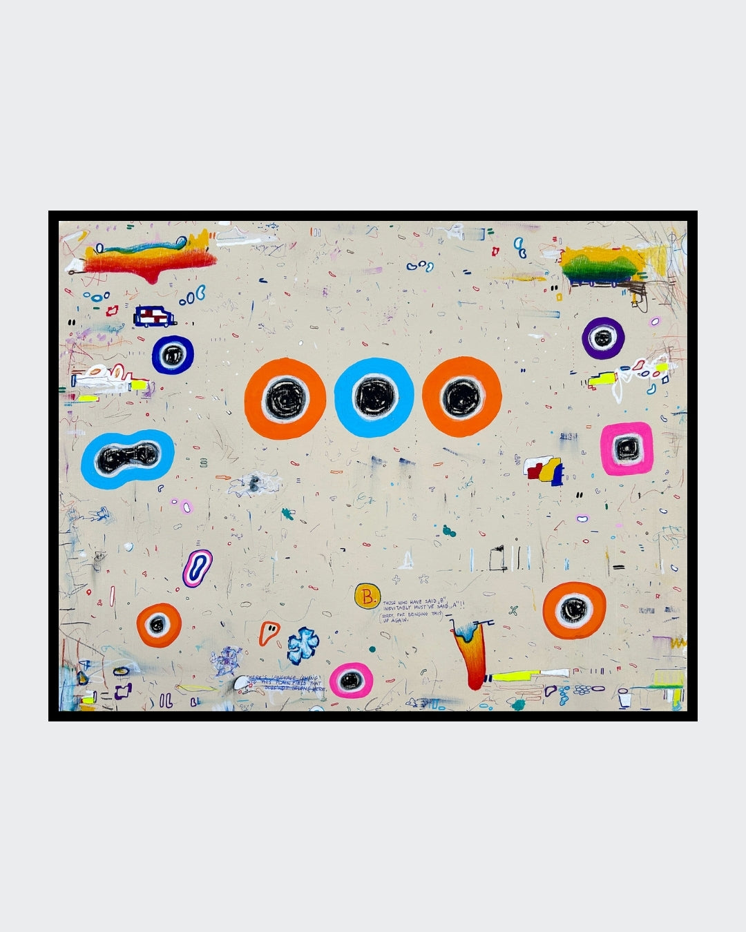 UR4C 05 von Jens Joneleit, Mixed‑Media‑Unikat auf Papier 40 × 50 cm, abstrakte strukturierte Komposition mit farbigen Akzenten und gestischen Setzungen | ARTSPACER