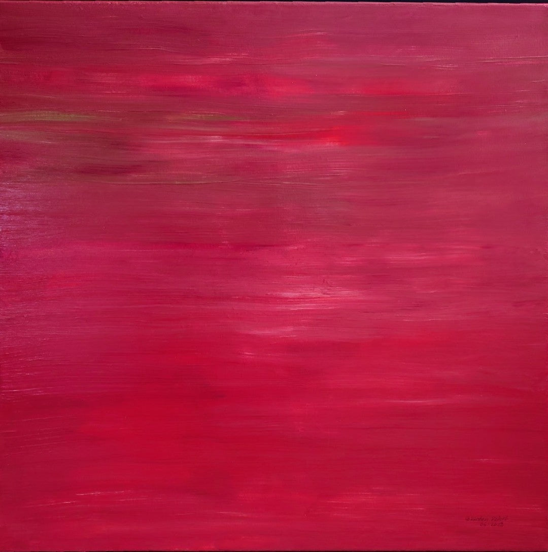 „Nordischer Himmel“ – Acryl auf Leinwand, 60 × 60 cm; kühle, wolkige Lasuren, luftige Tiefe.

