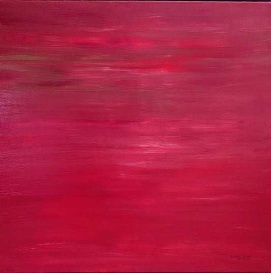 „Nordischer Himmel“ – Acryl auf Leinwand, 60 × 60 cm; kühle, wolkige Lasuren, luftige Tiefe.

