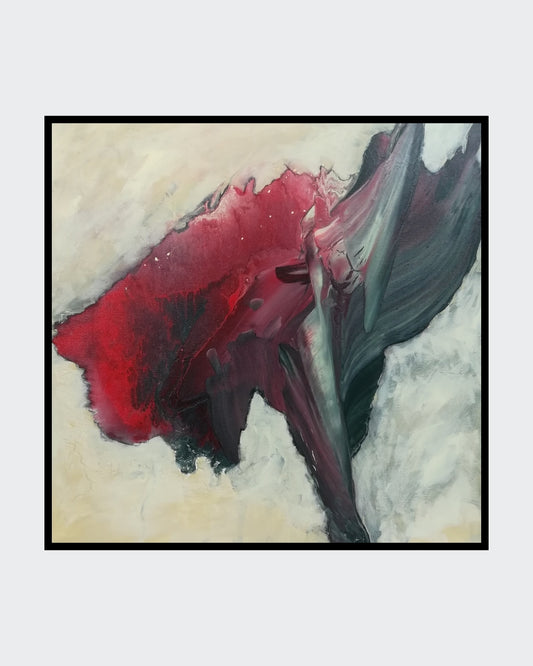 Ein abstraktes Gemälde in ausdrucksstarken Farben, das an die Bewegung von Flügeln erinnert. Der Betrachter kann sich vorstellen, wie er durch die Lüfte gleitet und die Freiheit des Fliegens genießt. Die Künstlerin Marlis G Schill verwendet Acrylfarben und dynamische Formen, um eine lebendige und poetische Atmosphäre zu erzeugen. "Wings of my own"  bei ARTSPACER.