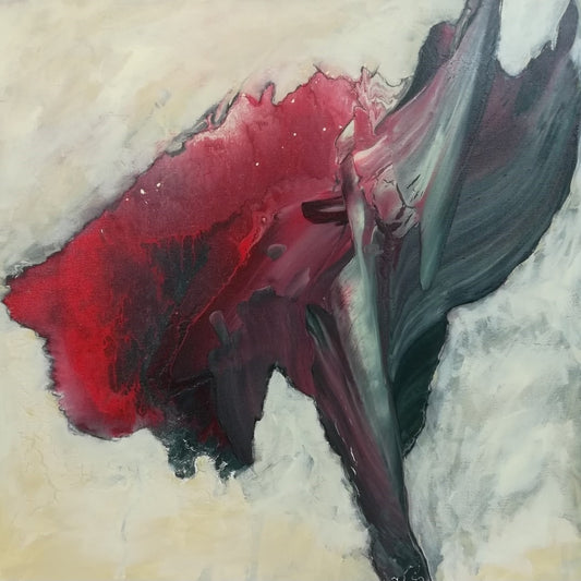 Ein abstraktes Gemälde in ausdrucksstarken Farben, das an die Bewegung von Flügeln erinnert. Der Betrachter kann sich vorstellen, wie er durch die Lüfte gleitet und die Freiheit des Fliegens genießt. Die Künstlerin Marlis G Schill verwendet Acrylfarben und dynamische Formen, um eine lebendige und poetische Atmosphäre zu erzeugen. "Wings of my own"  bei ARTSPACER.