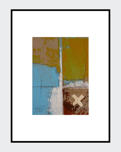 Zeitgenössische Malerei von Peter Jaschinski (Wuppertal): „003_2023“ besticht durch haptische Texturen und maritime Erdfarben. Ein signiertes Unikat, das moderne Symbolik mit abstrakter Naturinspiration verbindet.