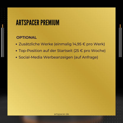 Verlängerung der Künstler Premium-Mitgliedschaft - nur für Bestandsmitglieder buchbar!