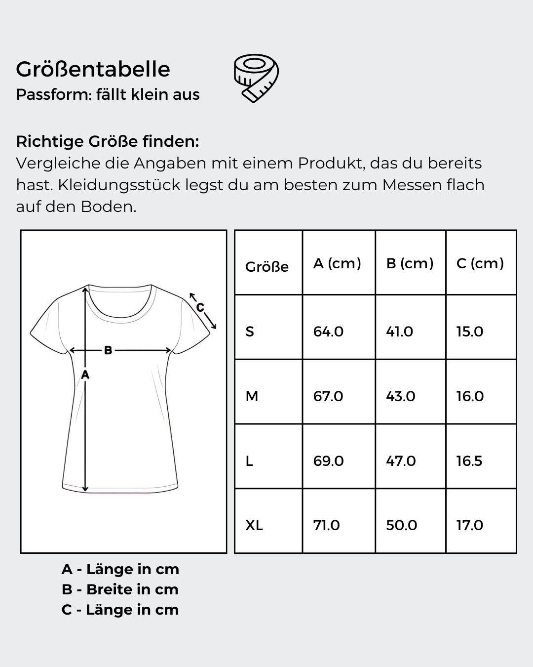 Größentabelle: Schwarzes T-Shirt mit einem Druckbild. Das Bild zeigt einen Totenkopf und eine Frau. Über dem Bild steht das Wort "NEIN" und daneben der Text "Kann ein ganzer Satz sein". 